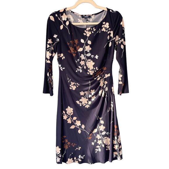 D1 Chaps Belmont Floral‎ Stretchy Midi Dress Size XS - Picture 2 of 7